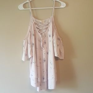 Cute flowy cold shoulder summer shirt